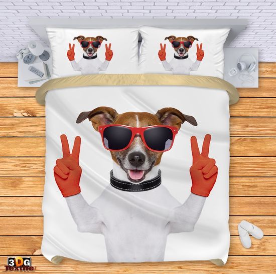 Bed Linen Dog with Glasses