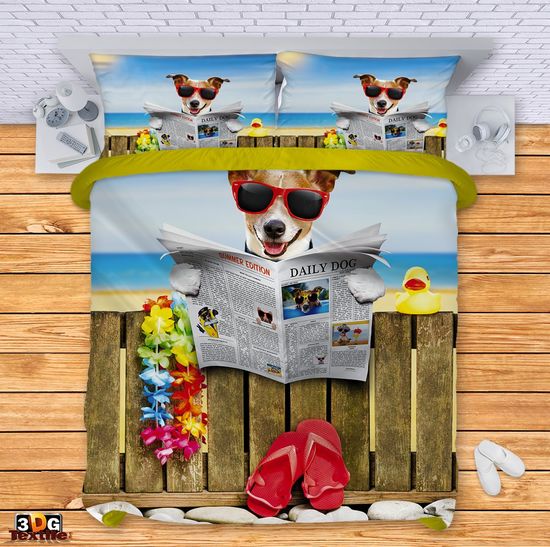 Bed Linen Dog on Vacation