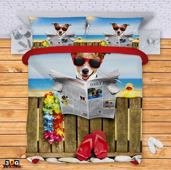 Bed Linen Dog on Vacation