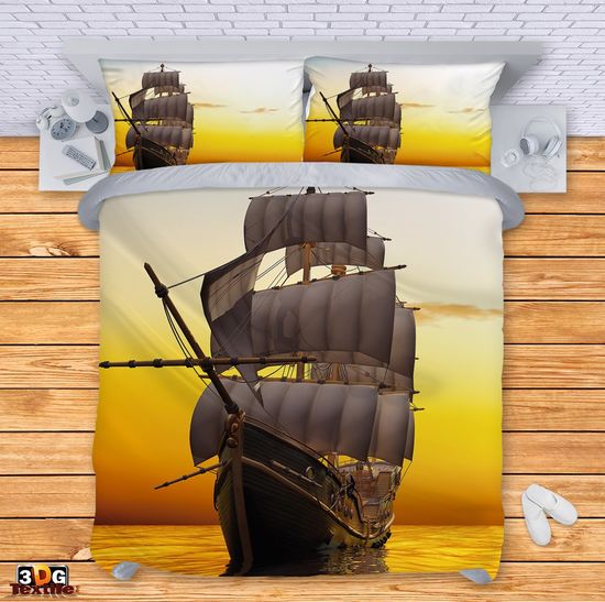 Bed Linen Ship in the Sea
