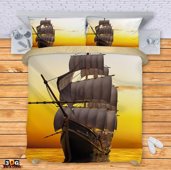 Bed Linen Ship in the Sea
