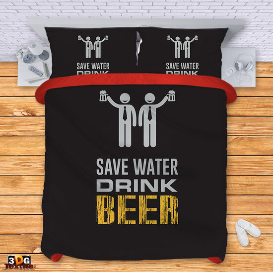 Bed Linen Save water Drink beer 2