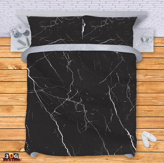 Bed Linen Black Marble 2