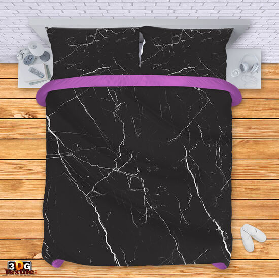 Bed Linen Black Marble 2