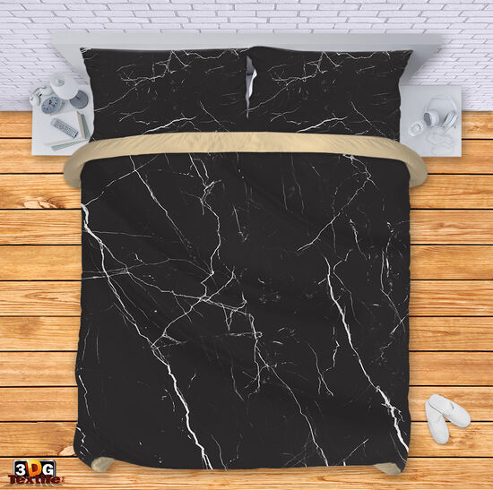 Bed Linen Black Marble 2