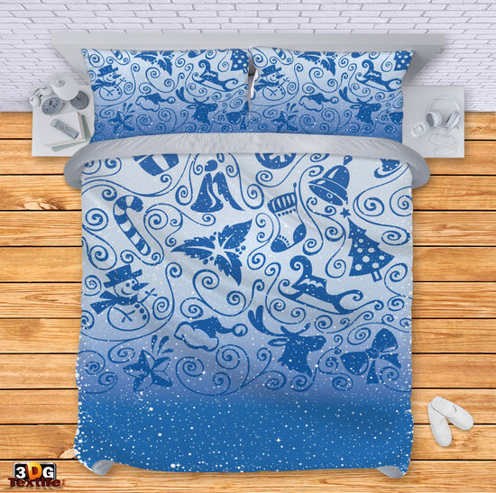 Bed Linen Christmas in Blue