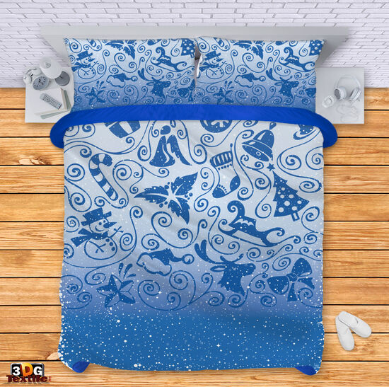 Bed Linen Christmas in Blue