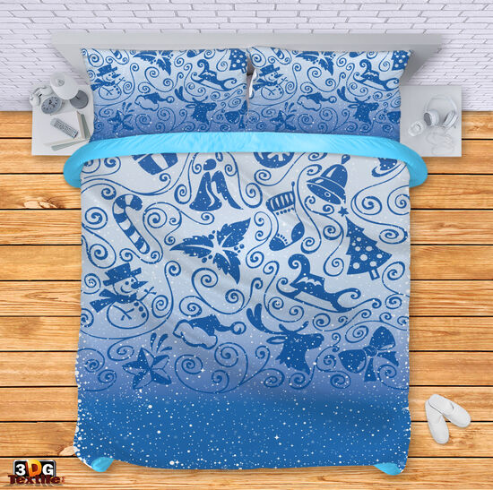 Bed Linen Christmas in Blue