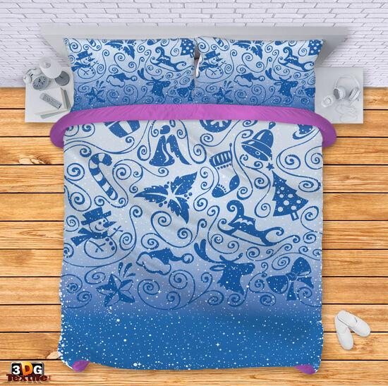 Bed Linen Christmas in Blue