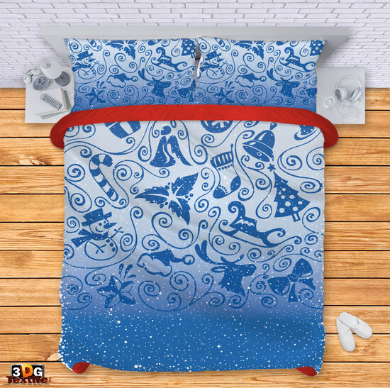 Bed Linen Christmas in Blue