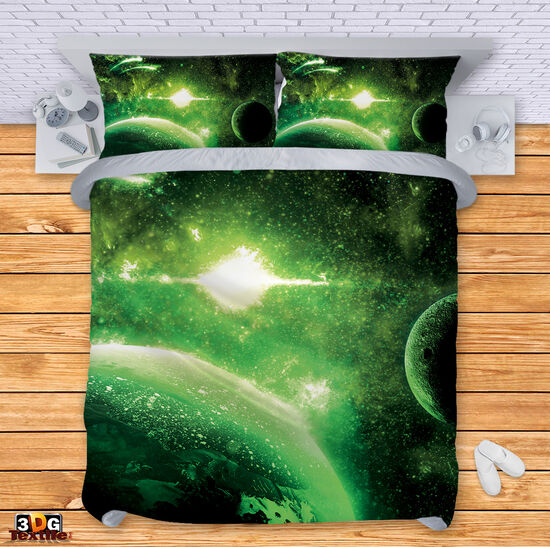 Bed Linen Green Galaxy