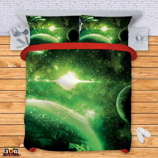 Bed Linen Green Galaxy