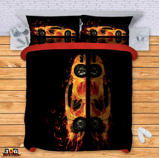 Bed Linen Lamborghini in flames