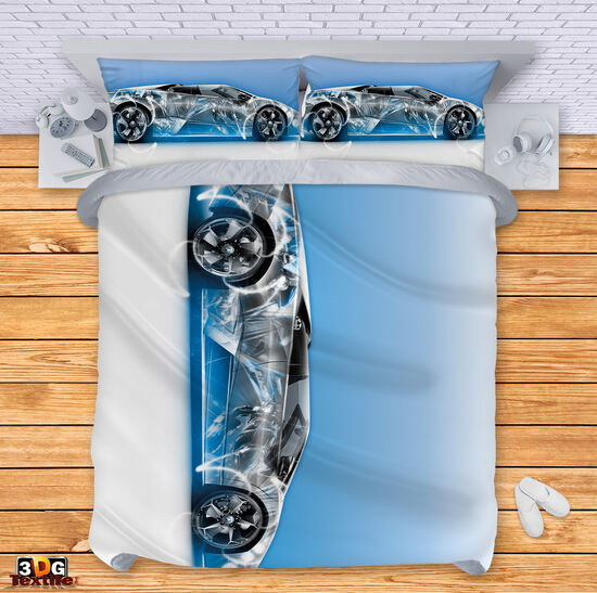 Bed Linen Blue Lamborghini