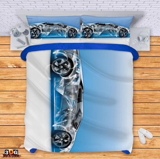 Bed Linen Blue Lamborghini