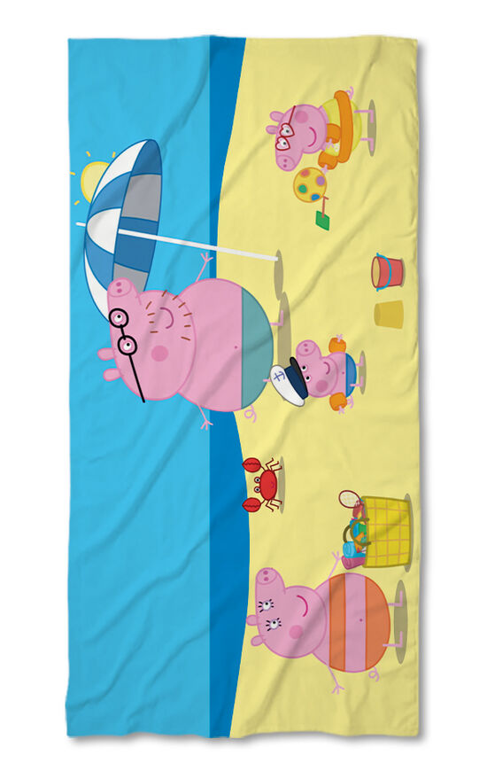 Beach Towel Peppa pigg on the beach