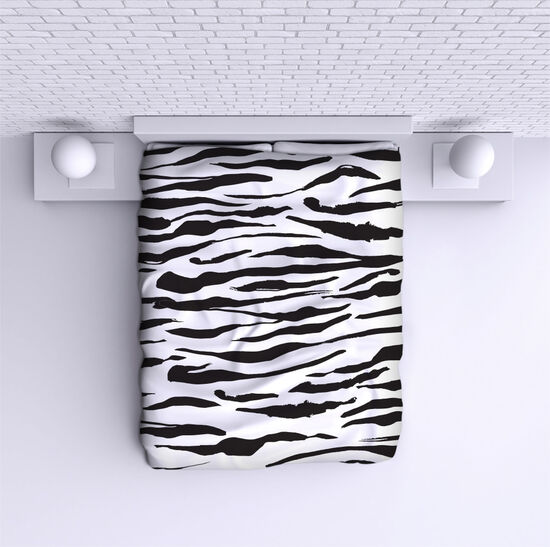 Bed Cover White Zebra 2