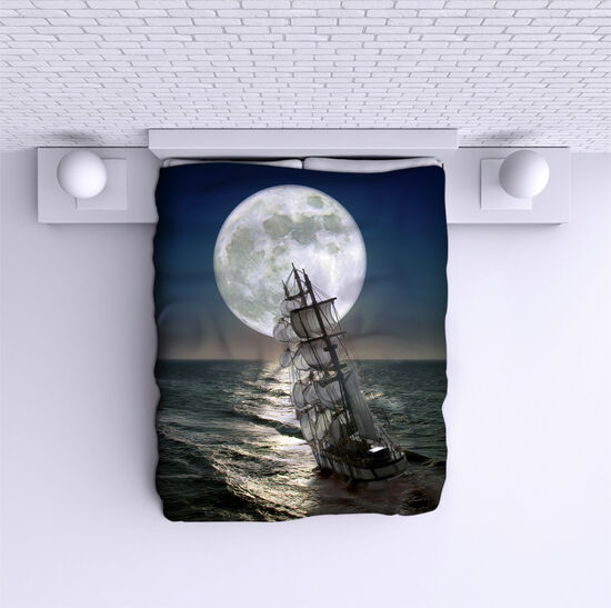 Bed Cover Ship and Moon