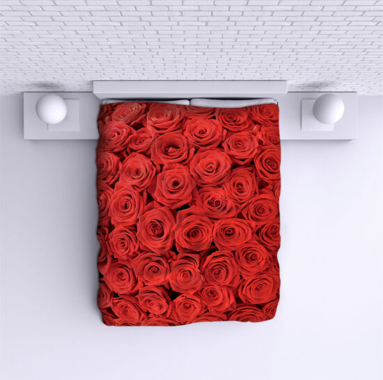Bed Cover Red Roses