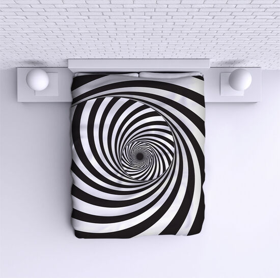 Bed Cover Black and White Illusion 3