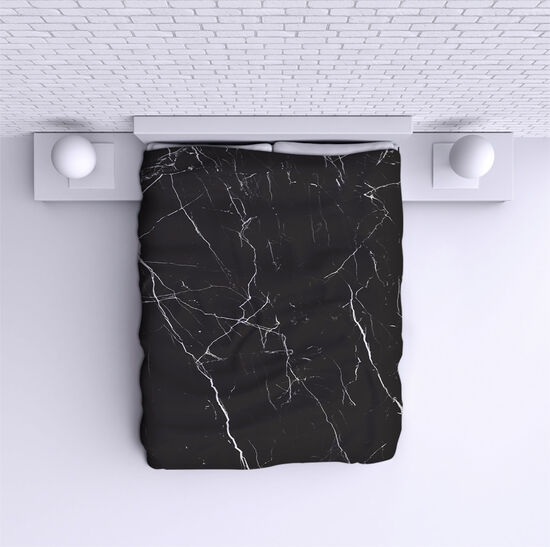 Bed Cover Black Marble 2