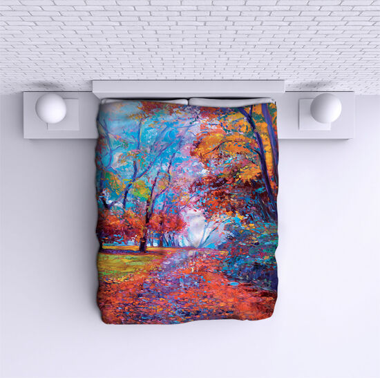 Bed Cover Oil Painting Forest