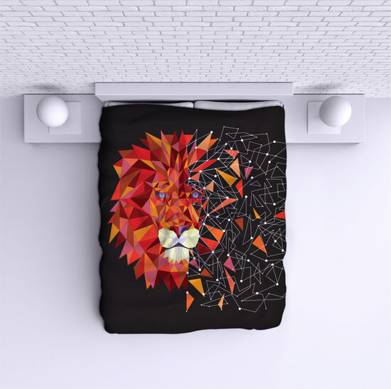 Bed Cover Geometric Lion