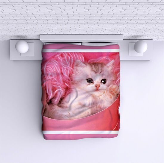 Bed Cover Pink Kitten