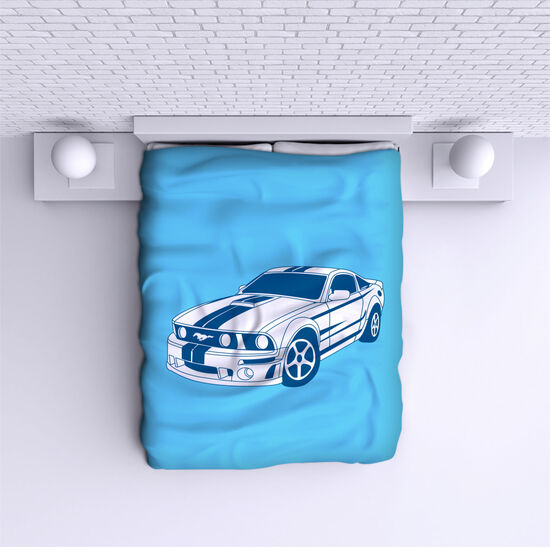 Bed Cover Mustang light blue