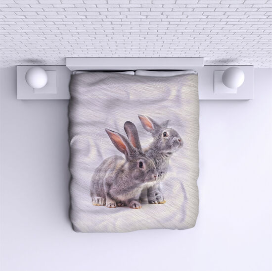 Bed Cover Cute Bunnies