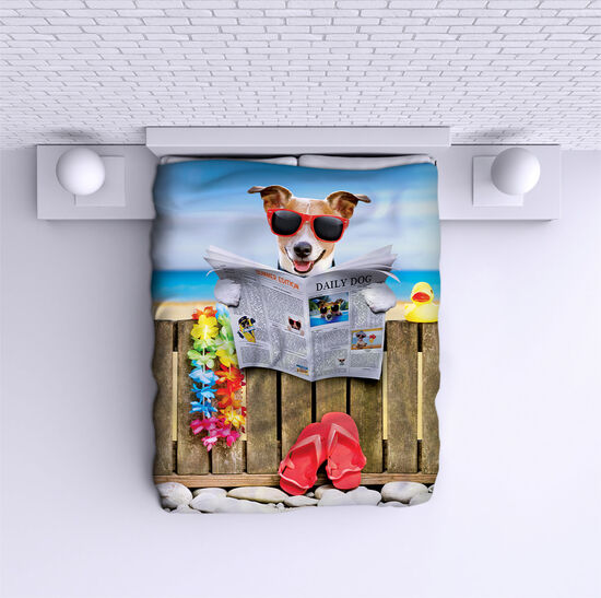 Bed Cover Dog on Vacation