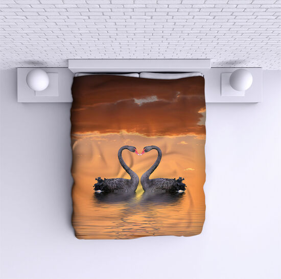 Bed Cover Black Swans