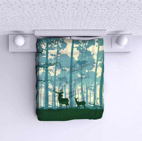Bed Cover Deer in Forest