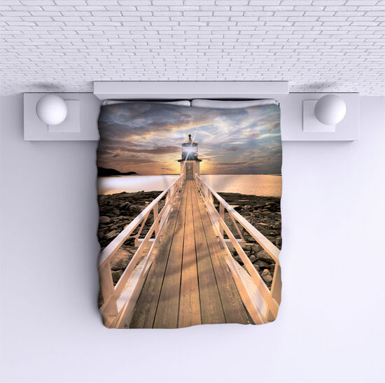Bed Cover Lighthouse on Bridge