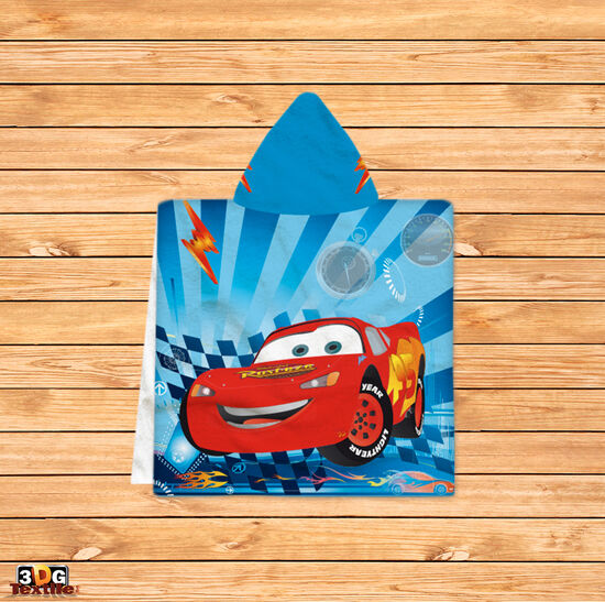 Kids Poncho Towel Cars