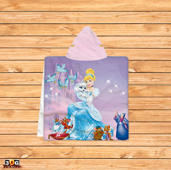 Kids Poncho Towel Cinderella
