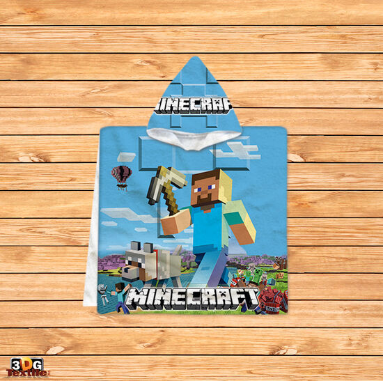 Kids Poncho Towel Minecraft 2