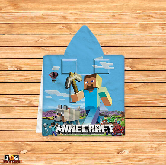 Kids Poncho Towel Minecraft 2
