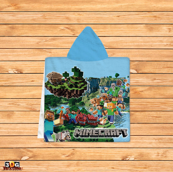 Kids Poncho Towel Minecraft