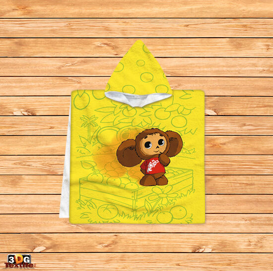 Kids Poncho Towel Cheborashka