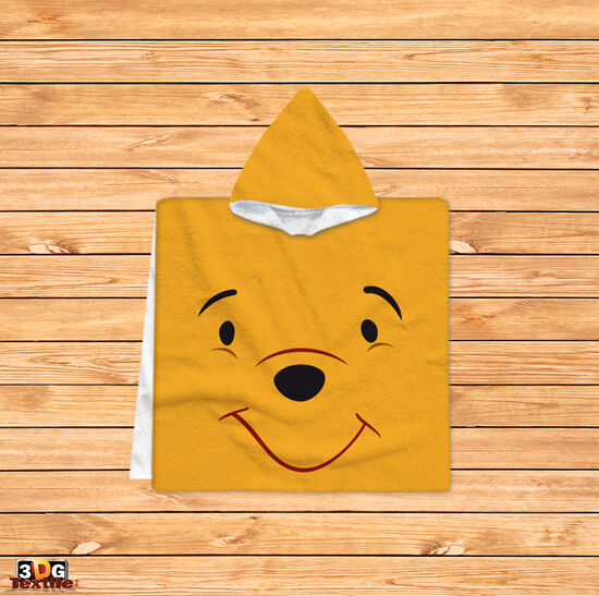 Kids Poncho Towel Pooh Face