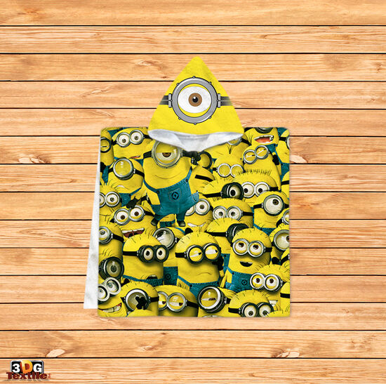 Kids Poncho Towel Lots of Minions