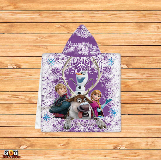 Kids Poncho Towel Frozen purple
