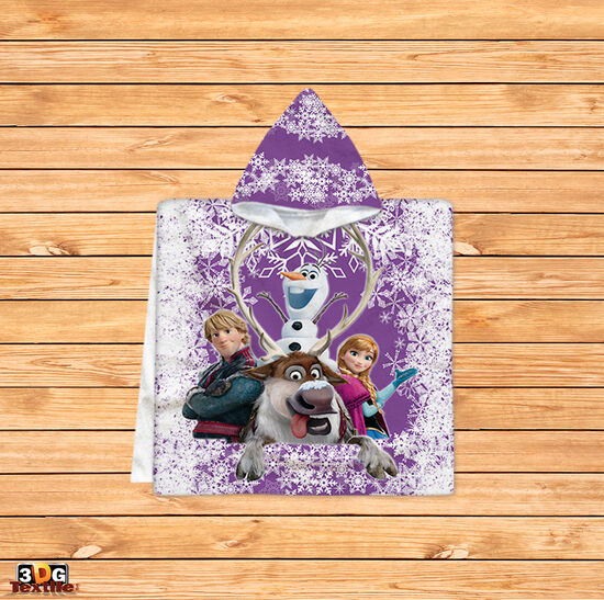 Kids Poncho Towel Frozen purple