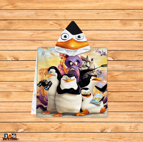 Kids Poncho Towel Penguin
