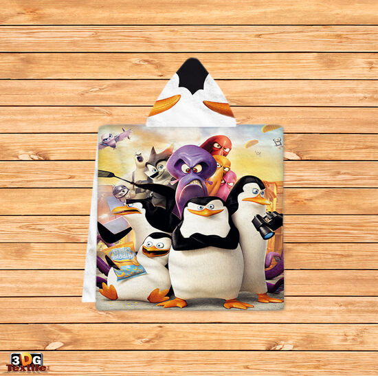 Kids Poncho Towel Penguin