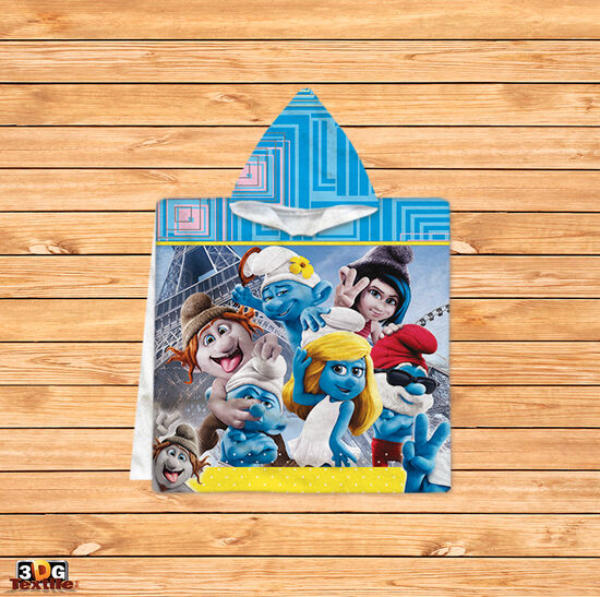 Kids Poncho Towel Smurfs