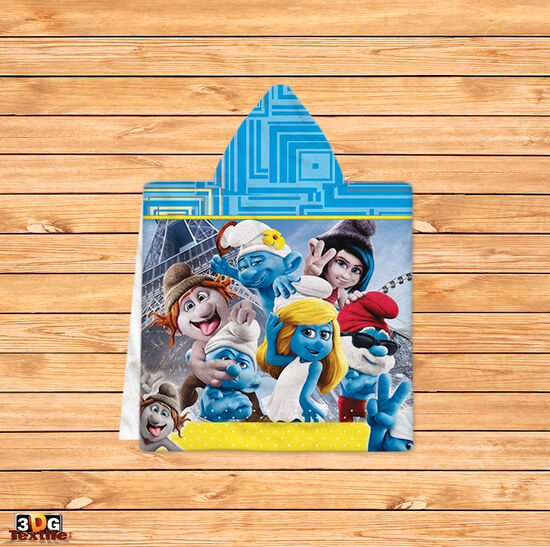 Kids Poncho Towel Smurfs