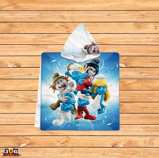 Kids Poncho Towel Smurfs 2