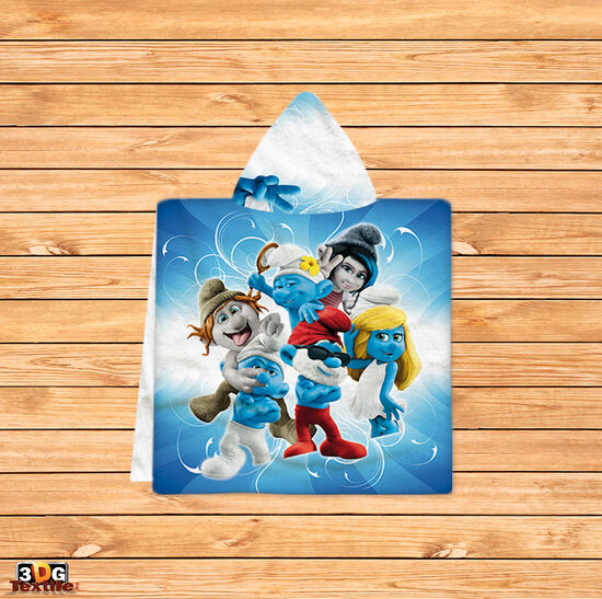 Kids Poncho Towel Smurfs 2